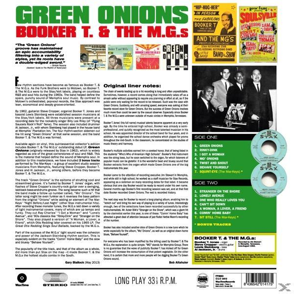 Booker T. & The M.G.s 'Green Onions' album borítója, zenekari fotókkal és számlistával.