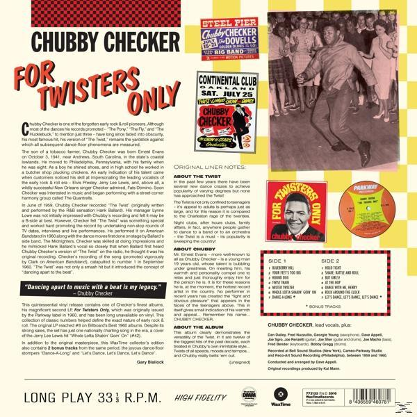 Chubby Checker album borítója szöveggel és képekkel.