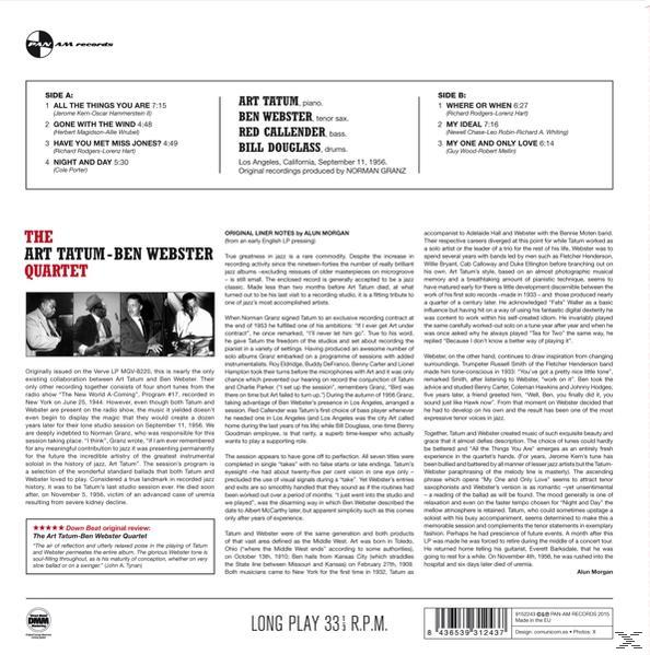 Fekete-fehér fotó az Art Tatum Quartet album borítójáról.
