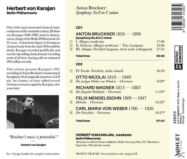 CD-borító Herbert von Karajannal. Anton Bruckner 8. szimfóniája, C-moll és más művek.