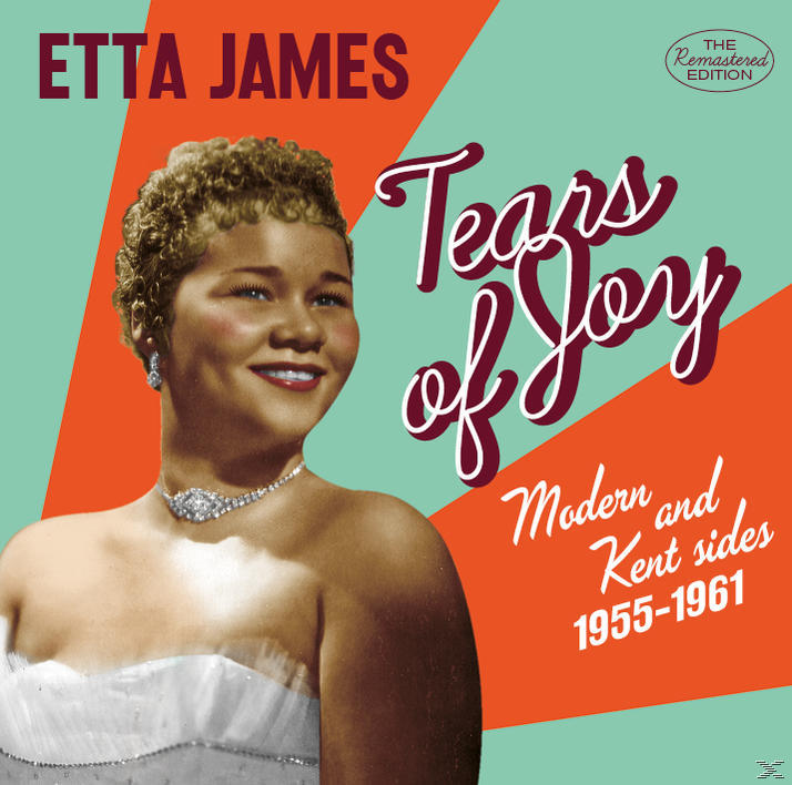 Etta James album borítója. Egy nő mosolyog, a szöveg: "Tears of Joy". Retro stílus.
