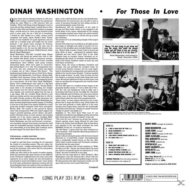 Egy újságcikk Dinah Washingtonról fotókkal és számlistával.