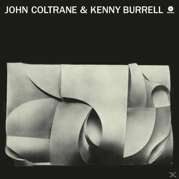 Album borító. Absztrakt formák fekete-fehérben, John Coltrane & Kenny Burrell felirattal.