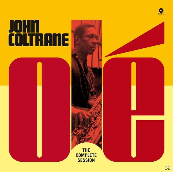 Album borító. John Coltrane szaxofonnal, sárga és piros háttéren.