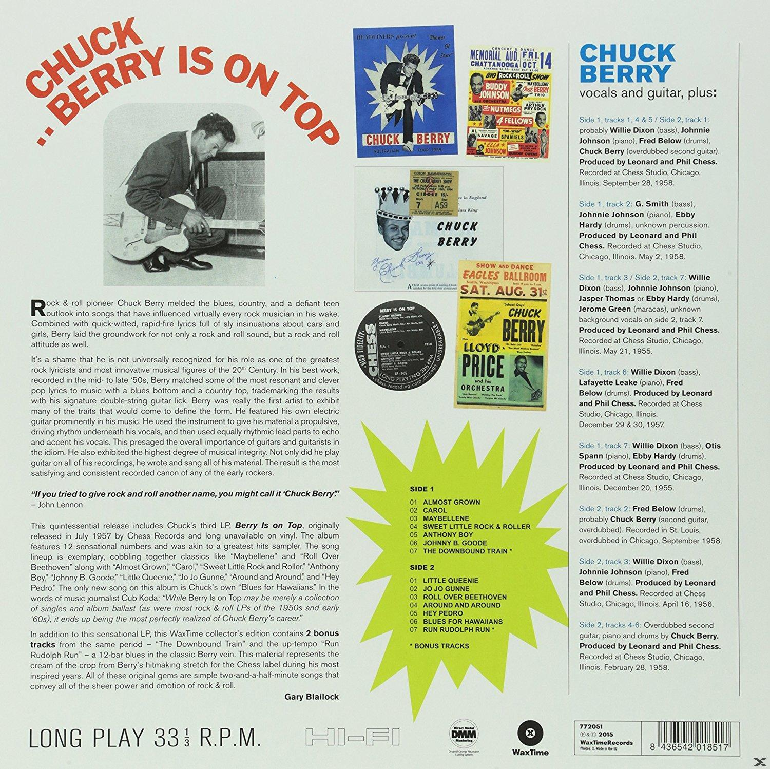 Album borítója Chuck Berry fekete-fehér képével. A címe Berry Is On Top.