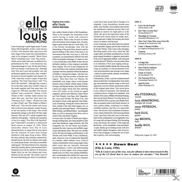 Ella Fitzgerald & Louis Armstrong album borítója, képekkel és részletekkel.