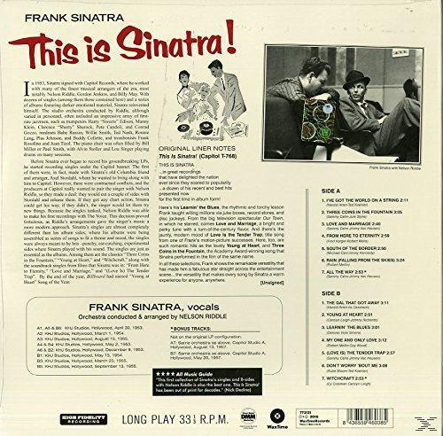 A 'This Is Sinatra!' című album borítója Frank Sinatrától. Album borítót és számlista információkat tartalmaz.