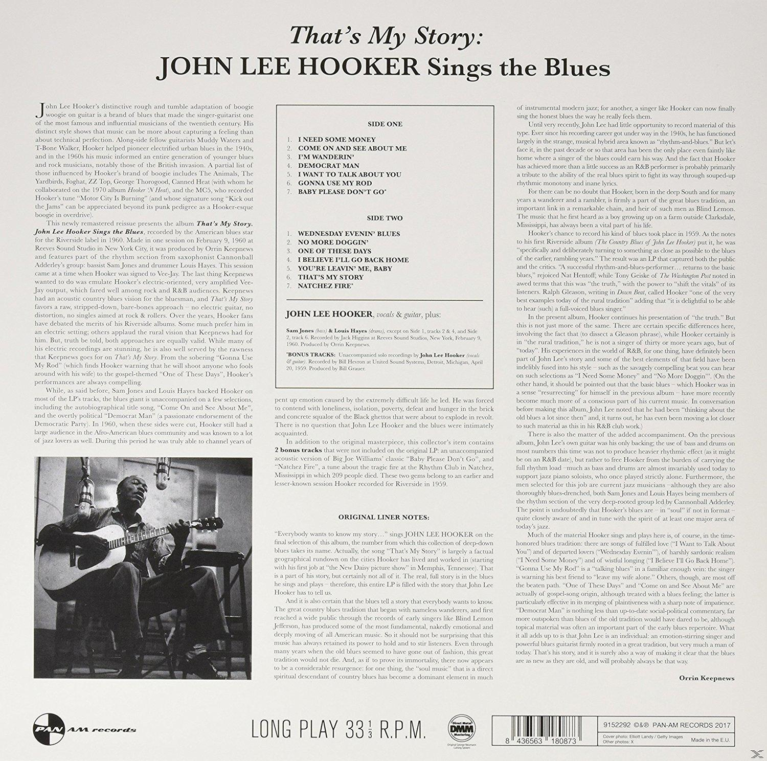 Album borító John Lee Hookerrel, szöveggel és lemezcímke dizájnnal.