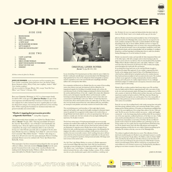 John Lee Hooker album borítója dalszövegekkel és szöveggel.
