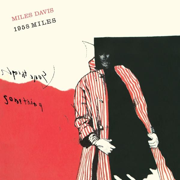 Miles Davis album borítója. Egy férfi csíkos kabátban, piros és fekete háttér.