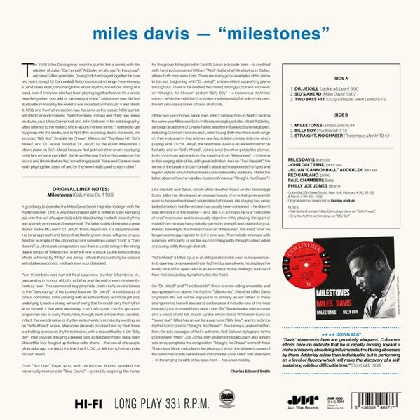 Miles Davis album borítója. Szöveg és fotó Davisről.