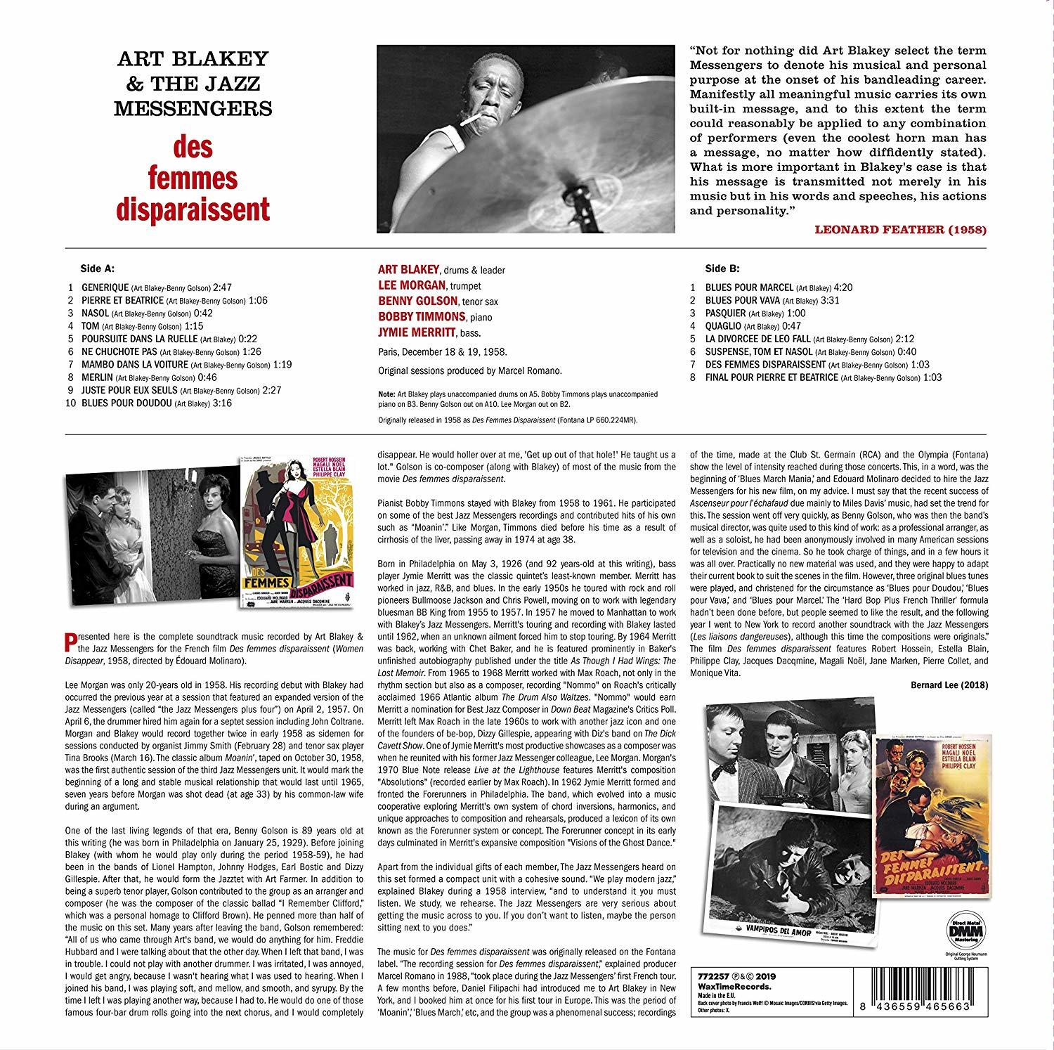 Album borító és lemezismertető Art Blakey együtteséhez.
