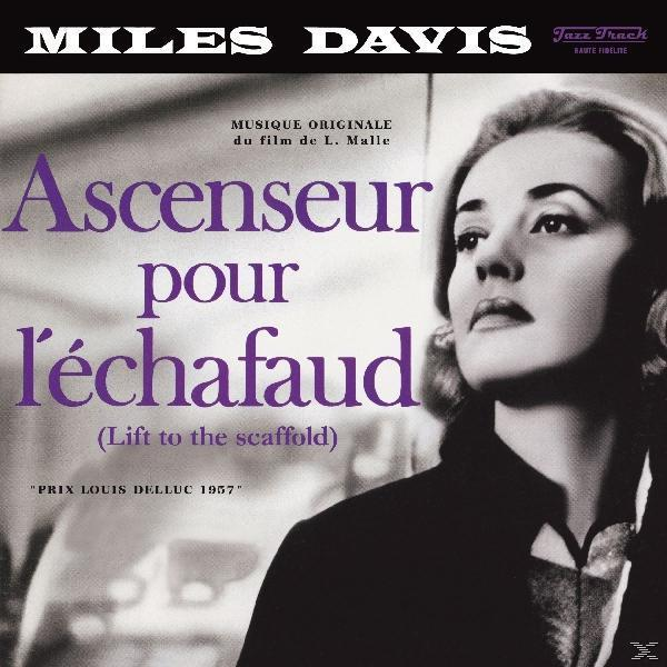 Album borító. Egy nő fekete-fehér fotón. Lila szöveg: Ascenseur pour l'échafaud.