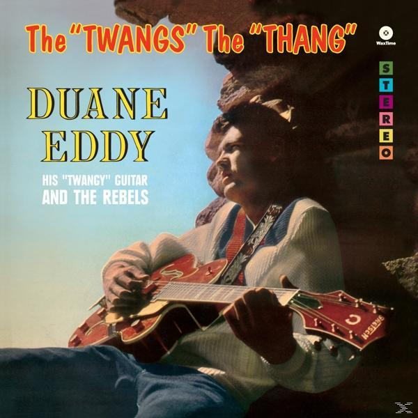Albumcover. Duane Eddy spielt Gitarre, Text. The Twangs The Thang.