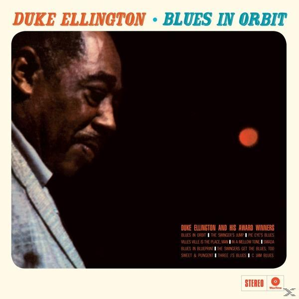 Album borító Duke Ellington portréjával és szöveggel, sötét háttérrel és piros körrel.