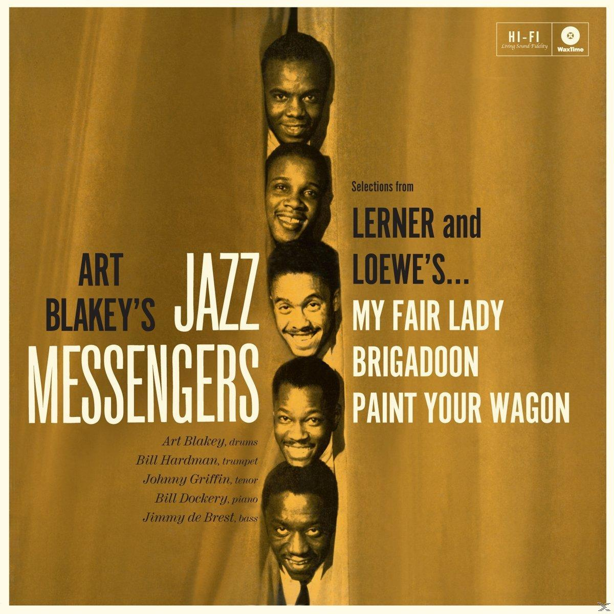 Album borító: Art Blakey's Jazz Messengers, öt fekete-fehér portréval a zenészekről.