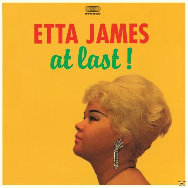 Etta James Albumcover. Eine Frau im Profil auf gelbem Hintergrund mit grünem und rotem Text.