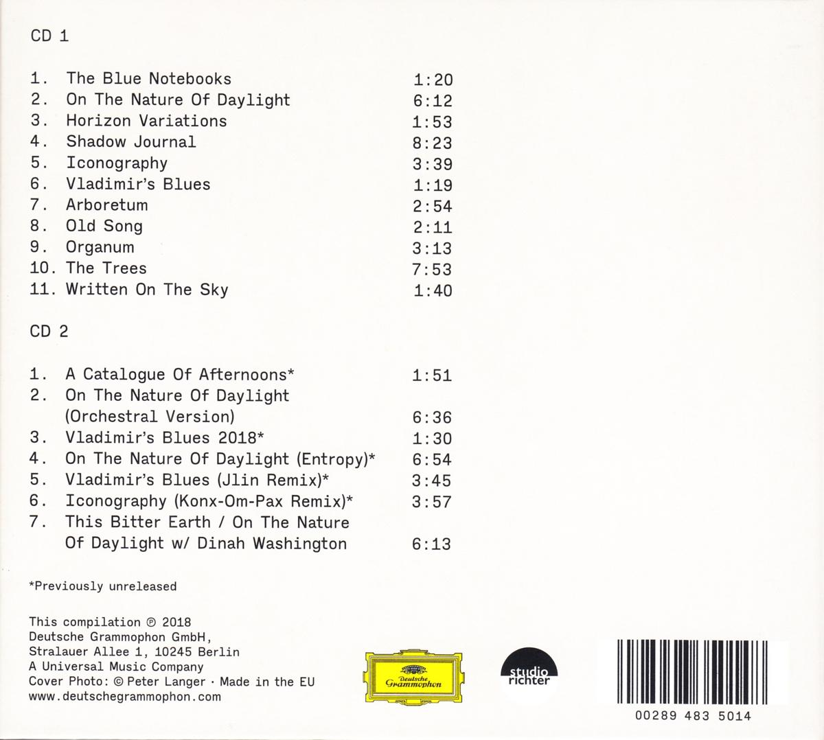 Max Richter - Blue Notebooks CD