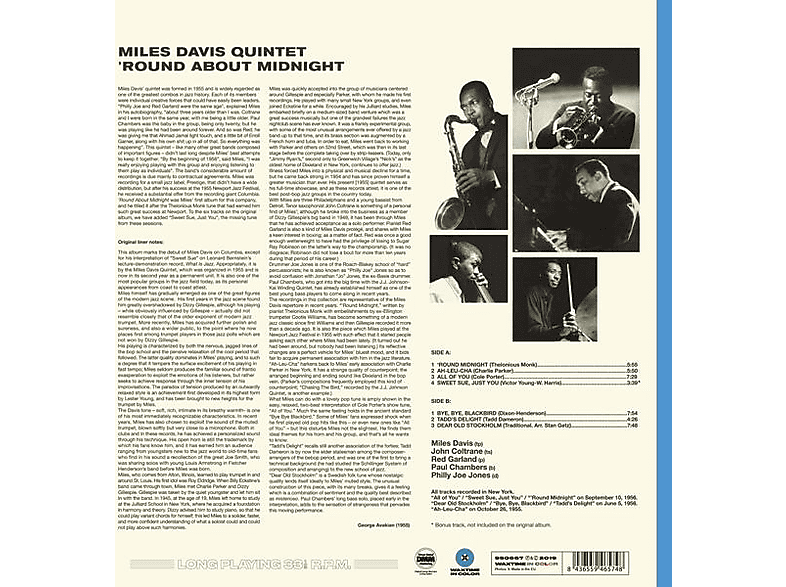 Thumbnail - Miles Davis - Round About Midnight (Ltd.180g Farbiges Vinyl) (Vinyl)