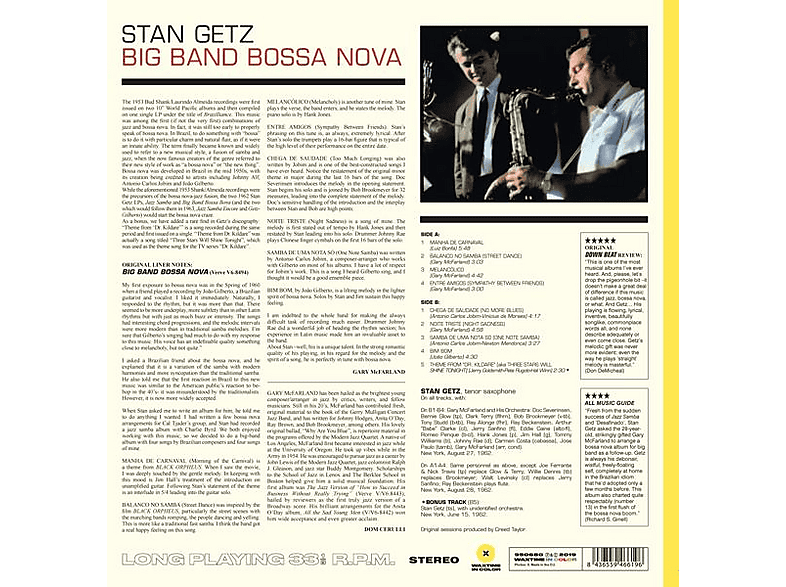 Thumbnail - Stan Getz - Big Band Bossa Nova (Ltd.180g Farbiges Vinyl) (Vinyl)