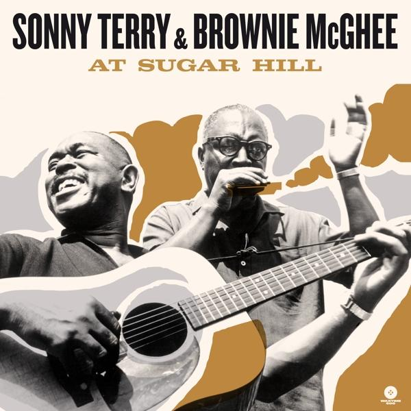 Albumcover von Sonny Terry & Brownie McGhee. Musiker spielen Gitarre und Mundharmonika, braune und beige Töne.
