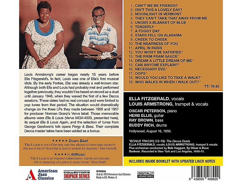 Thumbnail - Ella Fitzgerald & Louis Armstrong - Louis+8 Bonus Tracks! (CD)