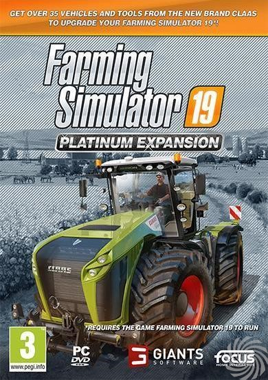 A tractor with a green cabin on a farm field. The game logo is at the top.