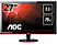 AOC G2778VQ - Monitor di gioco, Full-HD, 27 ", 1 ms, 75 Hz, Nero/Rosso