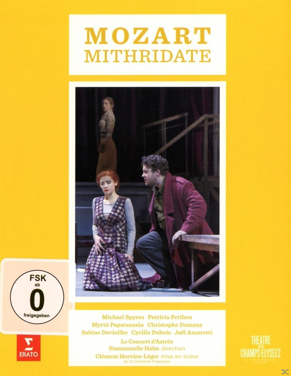 DVD-Cover: Bühnenaufführung. Text lautet 'Mozart Mithridate' und Namen der Darsteller.