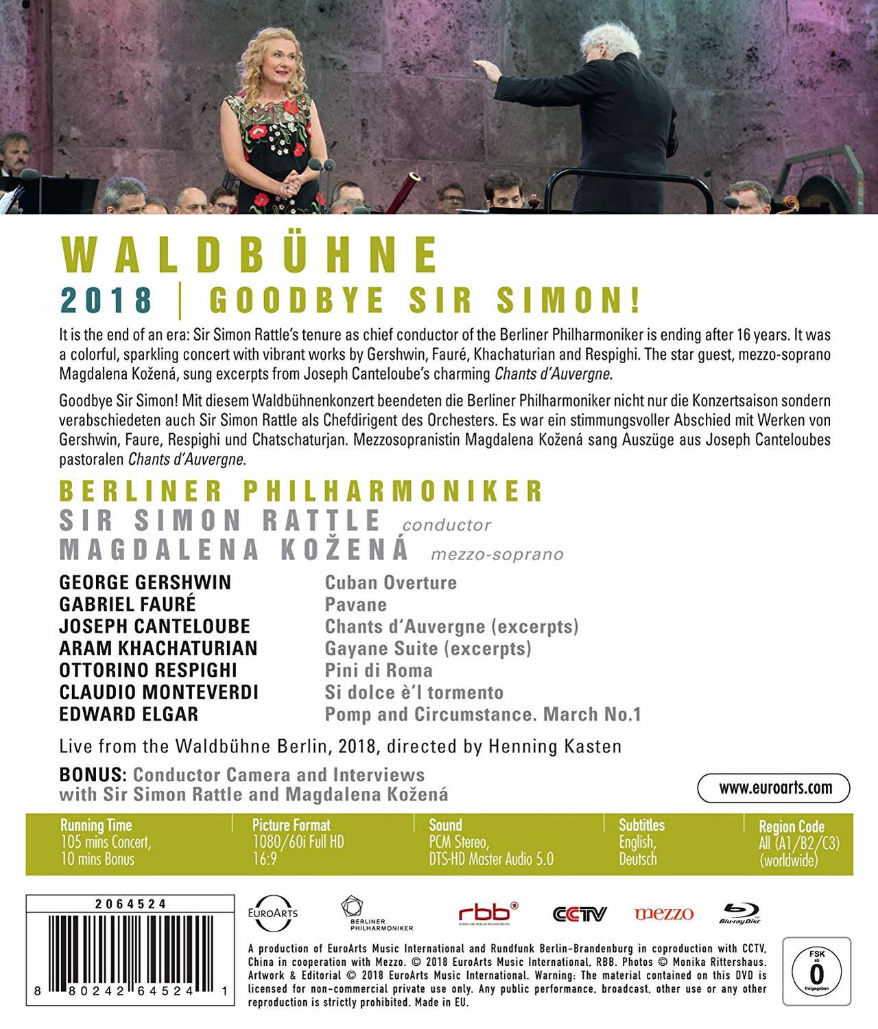 Philharmoniker Waldbühne Kozená, Magdalena Rattle, Simon 2018-Goodbye Simon! - Sir Berliner (Blu-ray) -