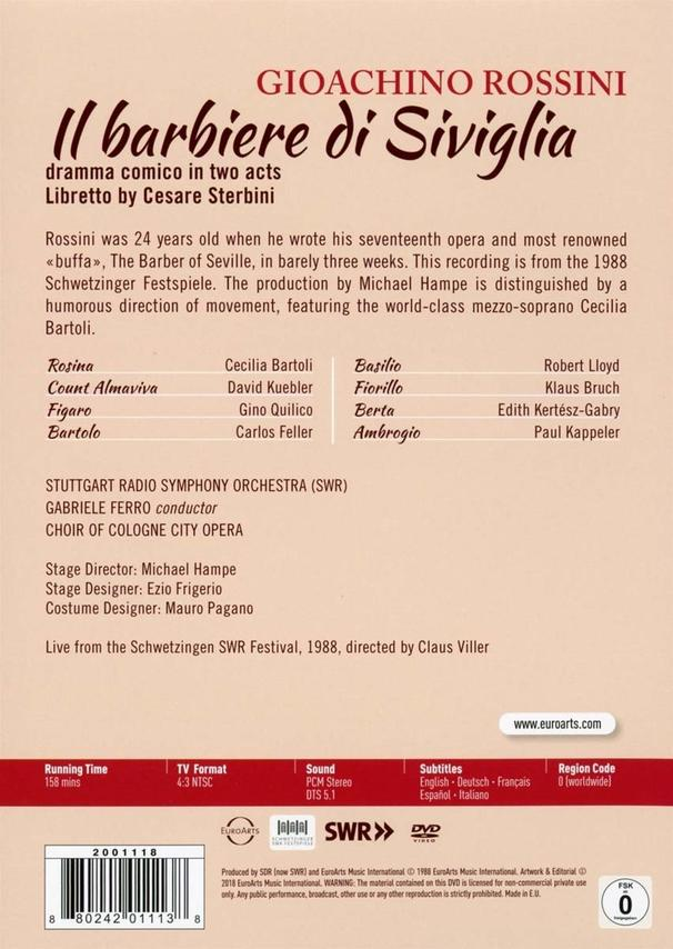 - (DVD) of - Cologne Choir di VARIOUS Opera, Barbiere Stuttgart Siviglia Il City Radio Symphony Orchestra,