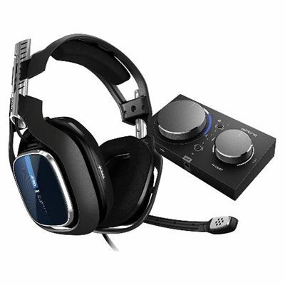 Auriculares Gaming Cable astro pro tr a40 mixamp ps4 pc binaural negro azul y 4a gen audio v2 intercambiable control de balance juego voz ps5 gen4 ps4pc