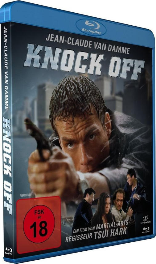 Filmcover von "Knock Off" mit Jean-Claude Van Damme und anderen Schauspielern.