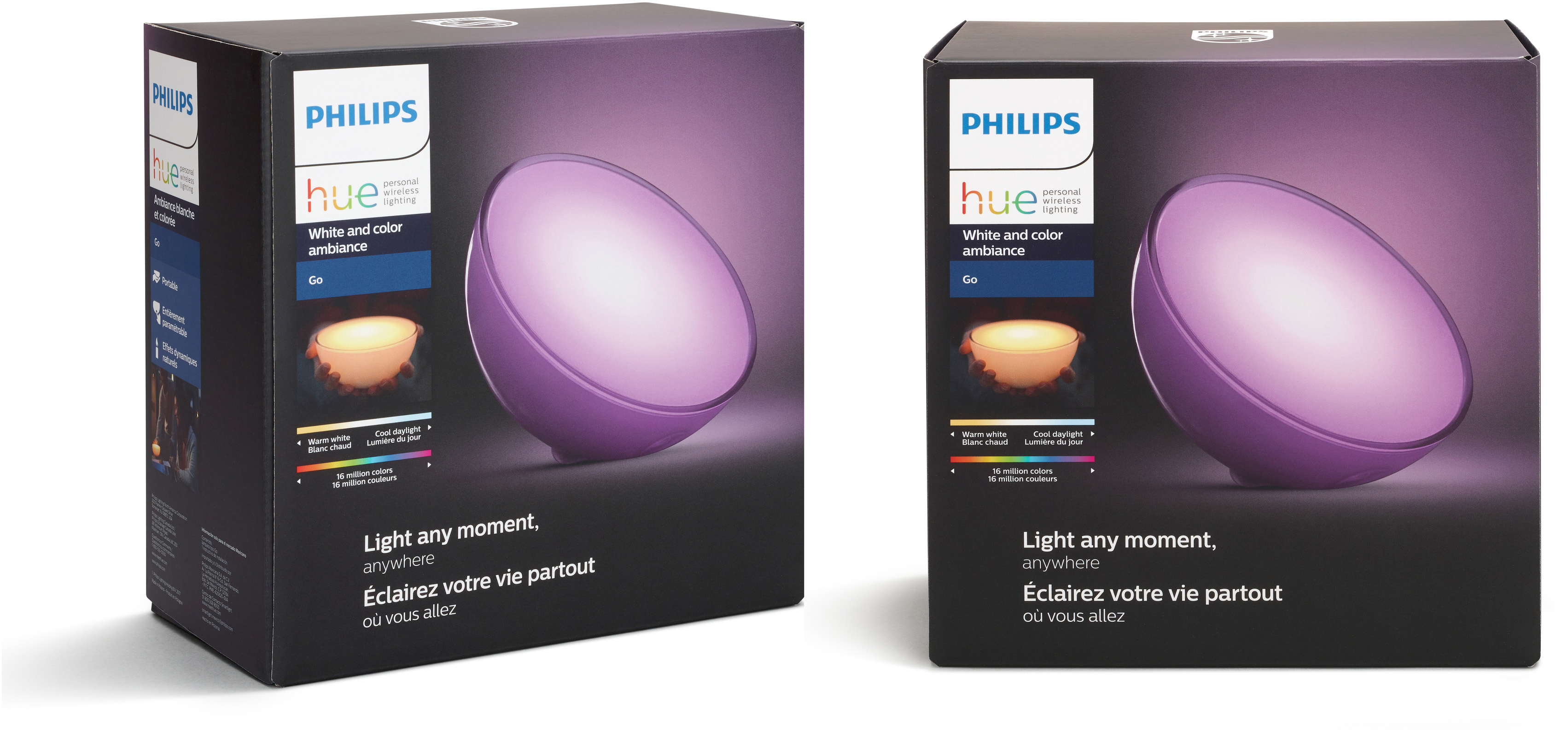 PHILIPS Hue White & Col. Amb. Go Tischleuchte Doppelpack  Tischleuchte 16 Mio. Farben