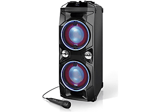 Altavoz inalámbrico Sharp PS940, Con micrófono y mezclador, 180W, autonomía, Negro