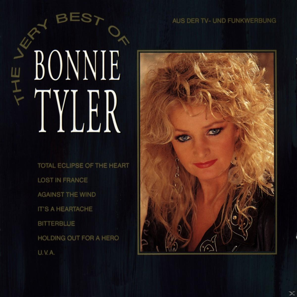 Albumcover: Bonnie Tyler. Eine Frau mit blonden Haaren und Text auf der linken Seite.