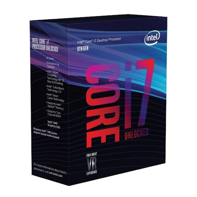 Procesador - Intel® Core™ i7-8700K, 3.7GHz, 128 GB, 12 MB Intel® Smart Cache, Intel® UHD Graphics 630
