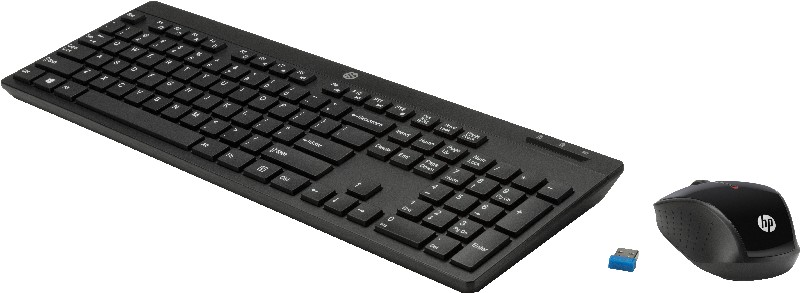 Pack Teclado + Ratón - HP 200, Cable/Inalámbrico, USB, 1000 ppp, Negro