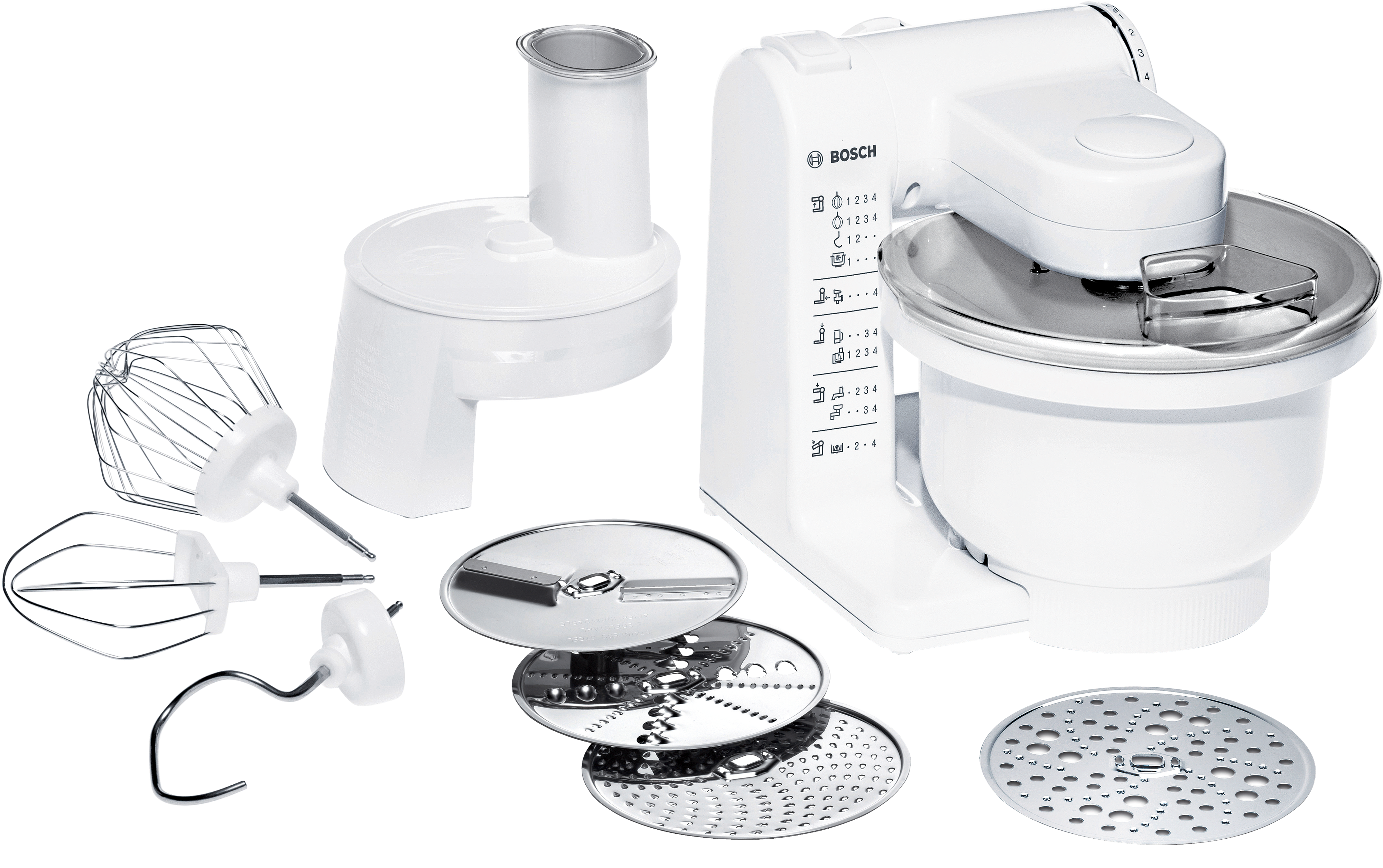 BOSCH MUM4427 Küchenmaschine Weiß (Rührschüsselkapazität: 3,9 l, 500 Watt)