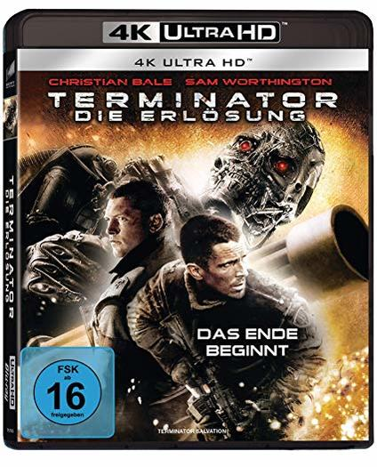 Filmcover mit Christian Bale und anderen Schauspielern. Es lautet Terminator.