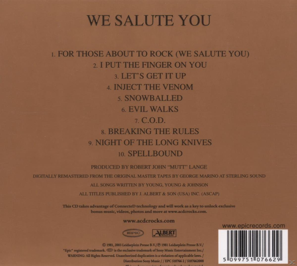 CD tok szöveggel: We Salute You. Album számlista és részletek, Robert John produkciójában.