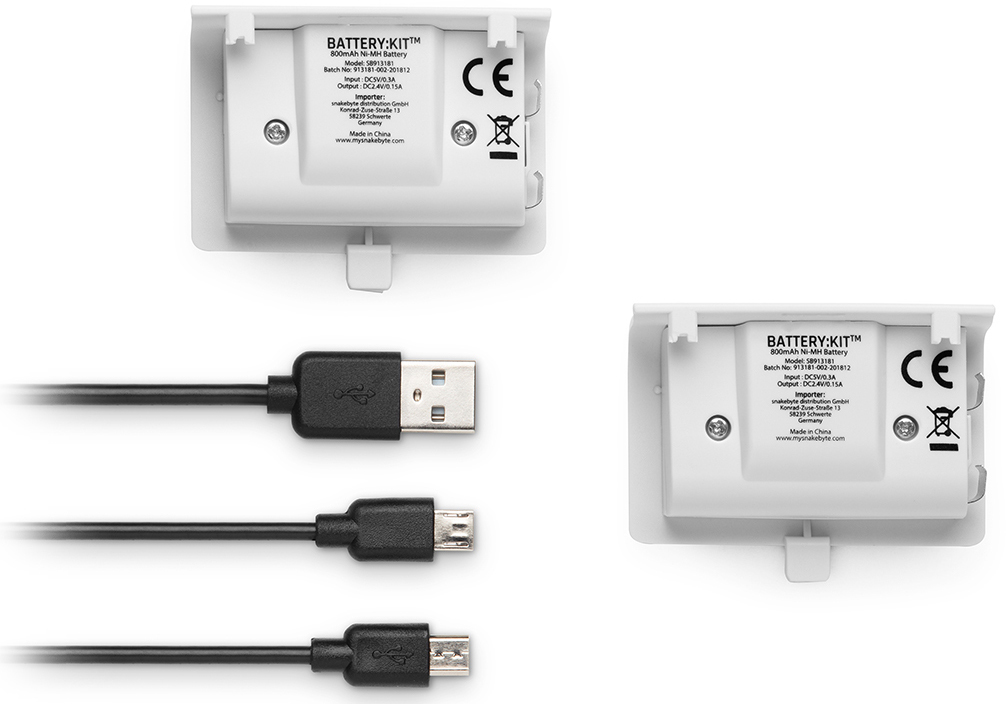 SNAKEBYTE XBOX ONE BATTERY:KIT WHITE, wiederaufladbare Batterie, Weiß