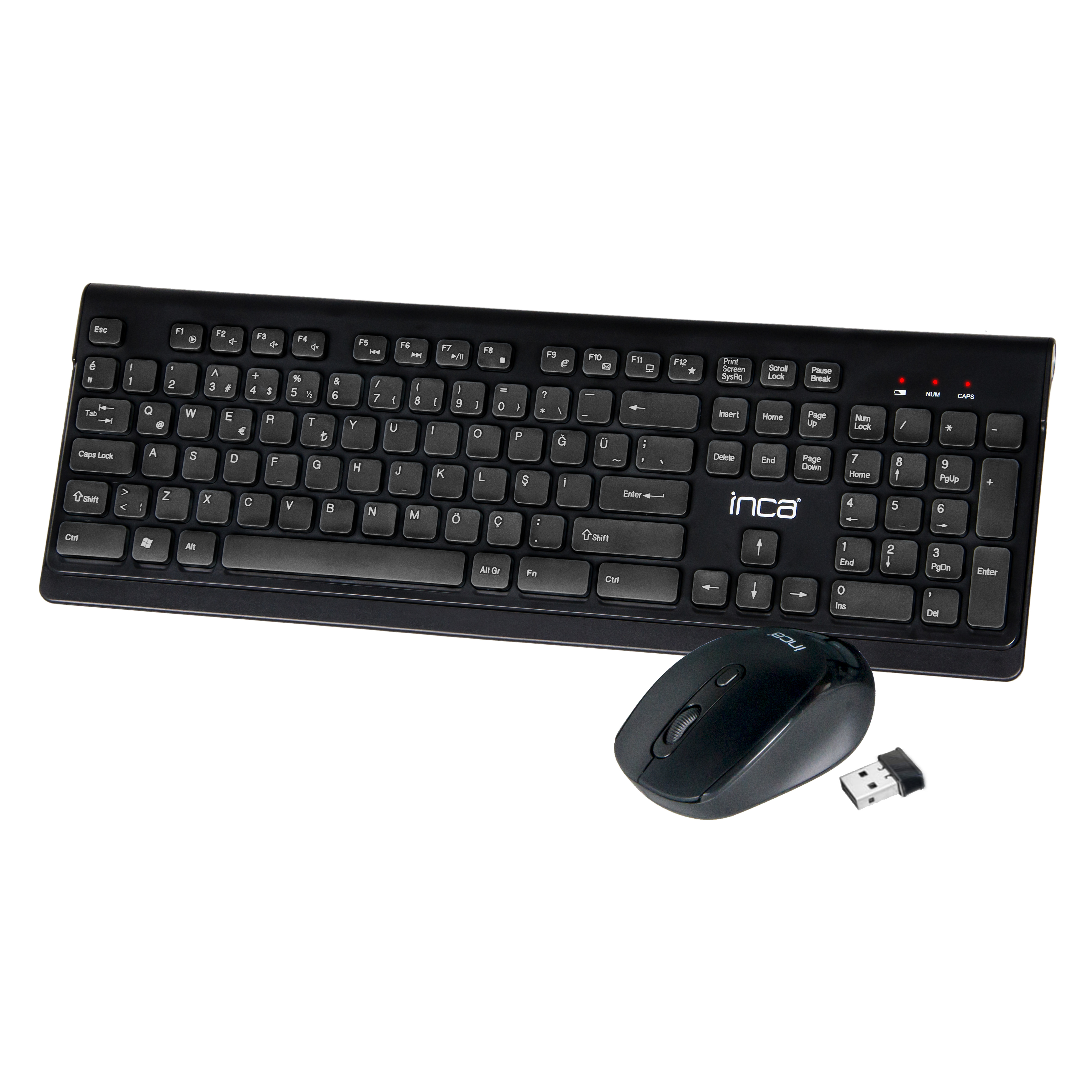 INCA IWS-519 Kablosuz Multimedia Slim Chocolate Dizayn Kablosuz Q Klavye & Mouse Set Siyah