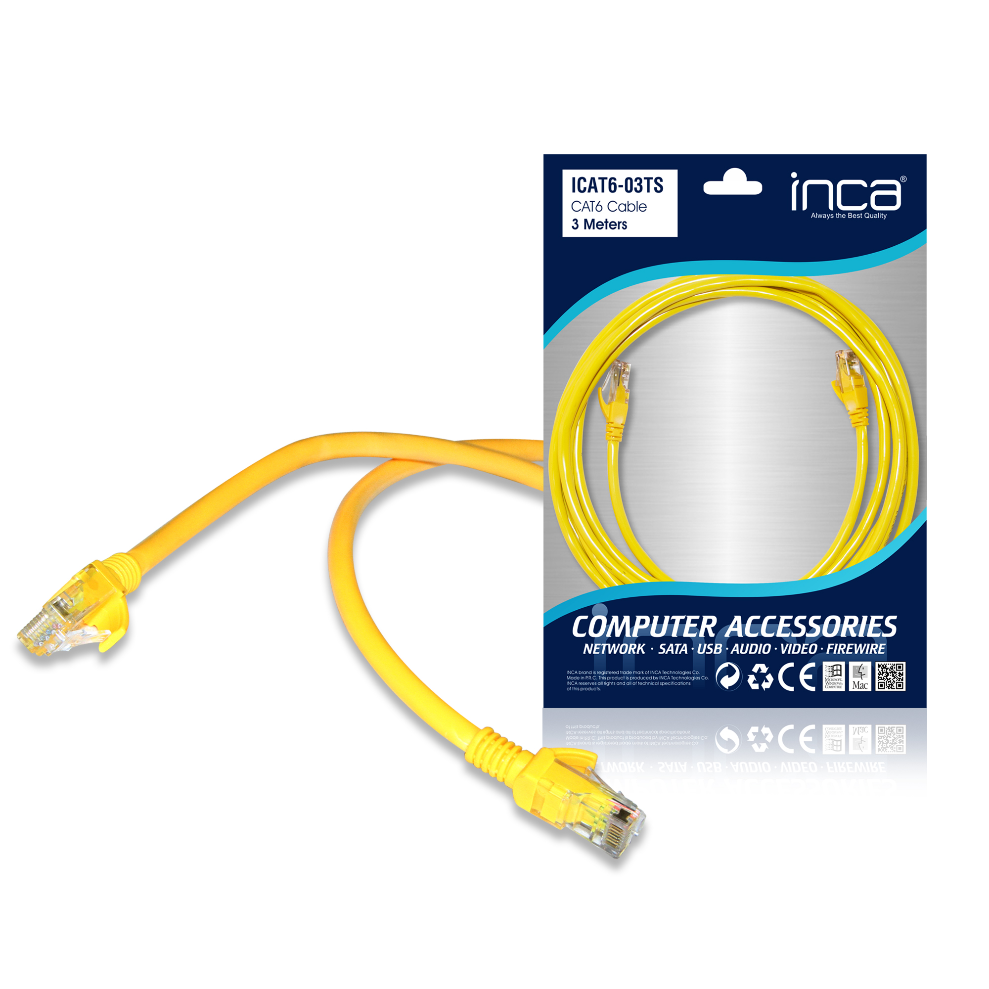 INCA CAT6 3m Ağ Kablosu Sarı