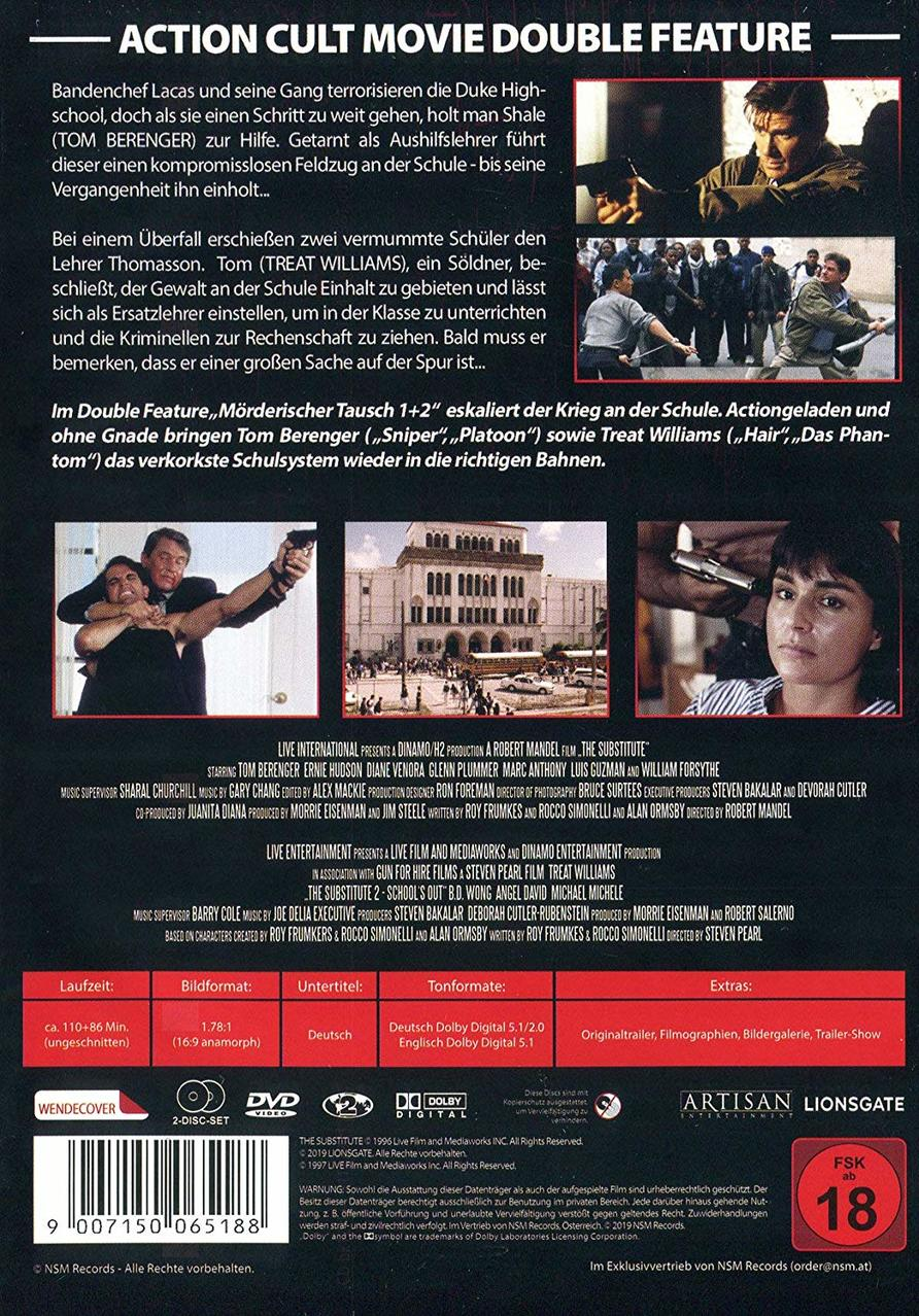 DVD-Cover für The Substitute 2, mit Filmstills und Text. Weißer Hintergrund.