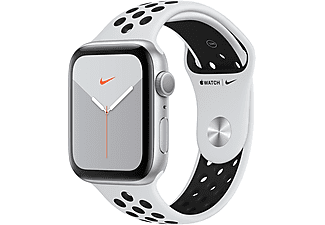 APPLE MX3V2TU/A Nike S5 GPS, 44mm Silver Alüminyum Case Pure Platinyum Siyah Nike Spor Band - S/M & M/L Akıllı Saat