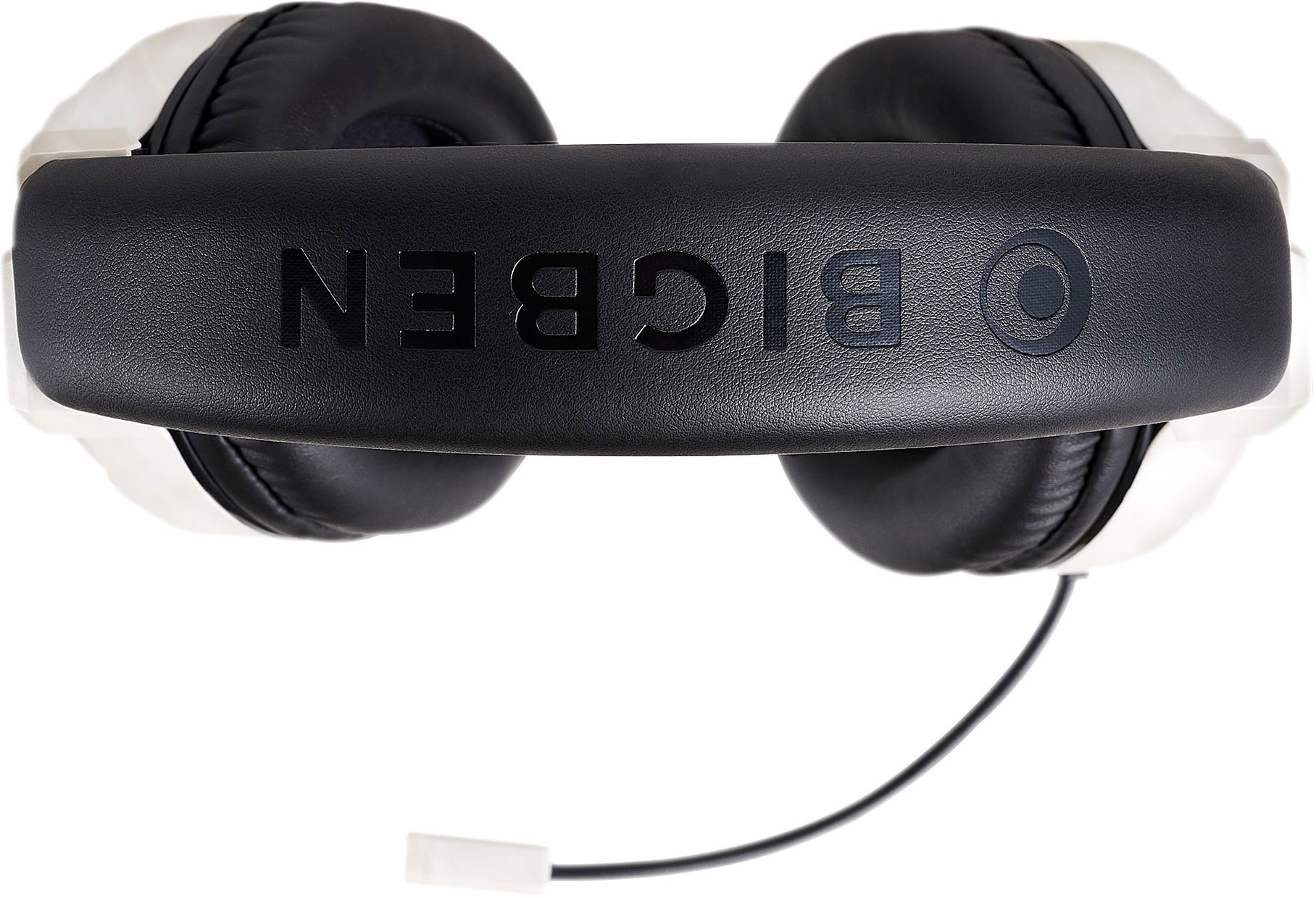 Black and white headphones with the word BIGBEN on the headband.