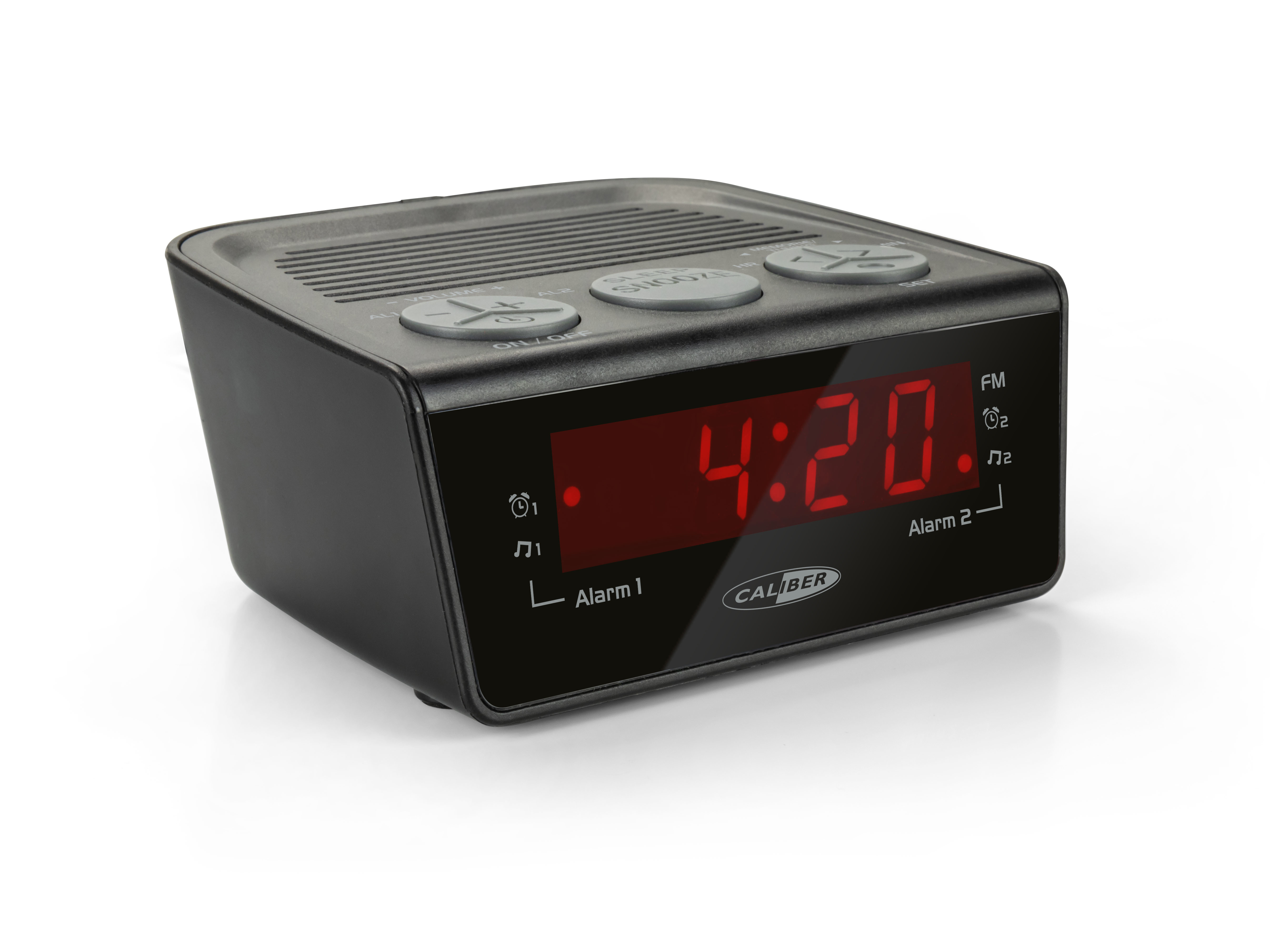CALIBER HCG014 UKW Uhrenradio, FM, Schwarz