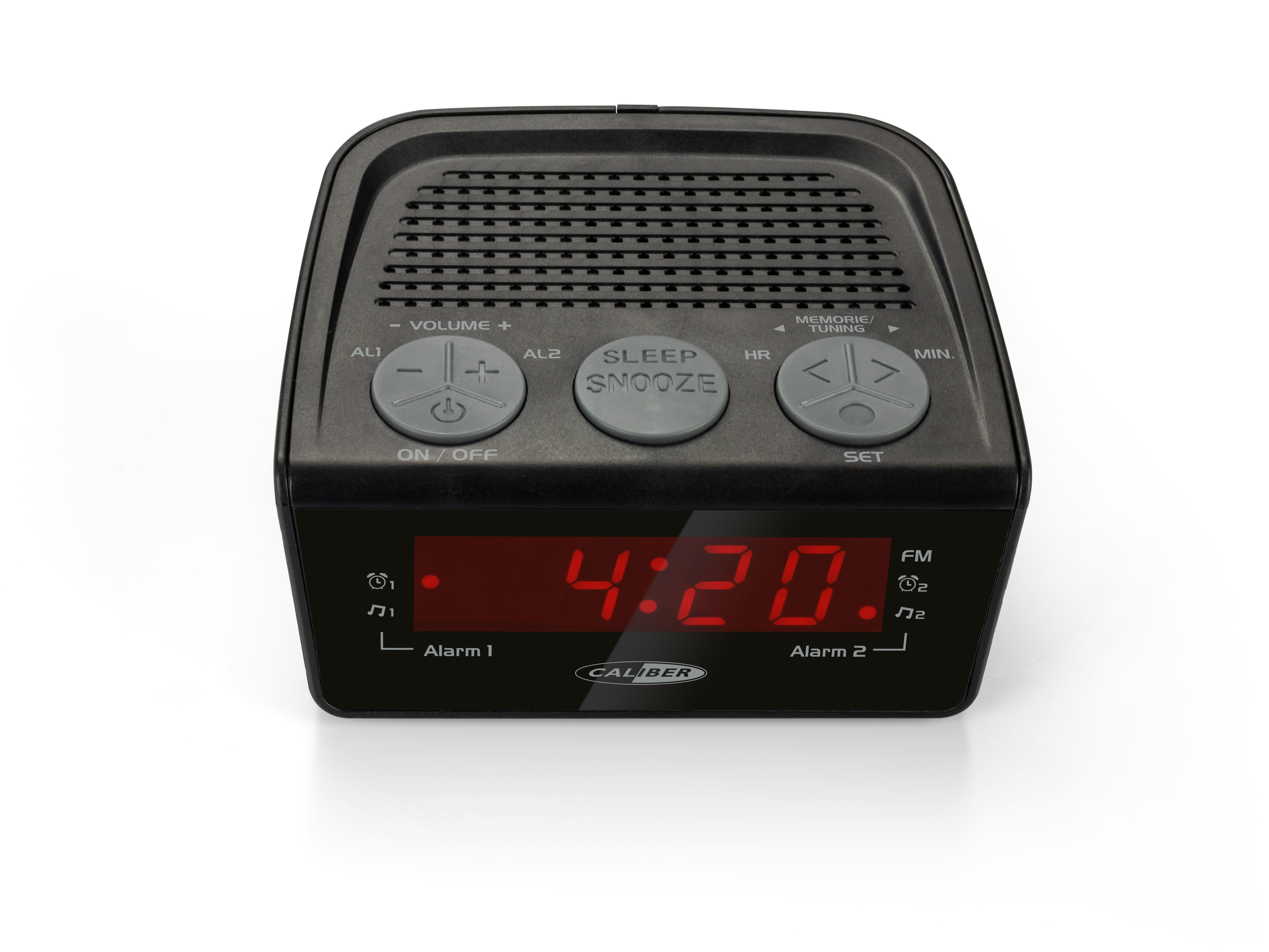 CALIBER HCG014 UKW Uhrenradio, FM, Schwarz