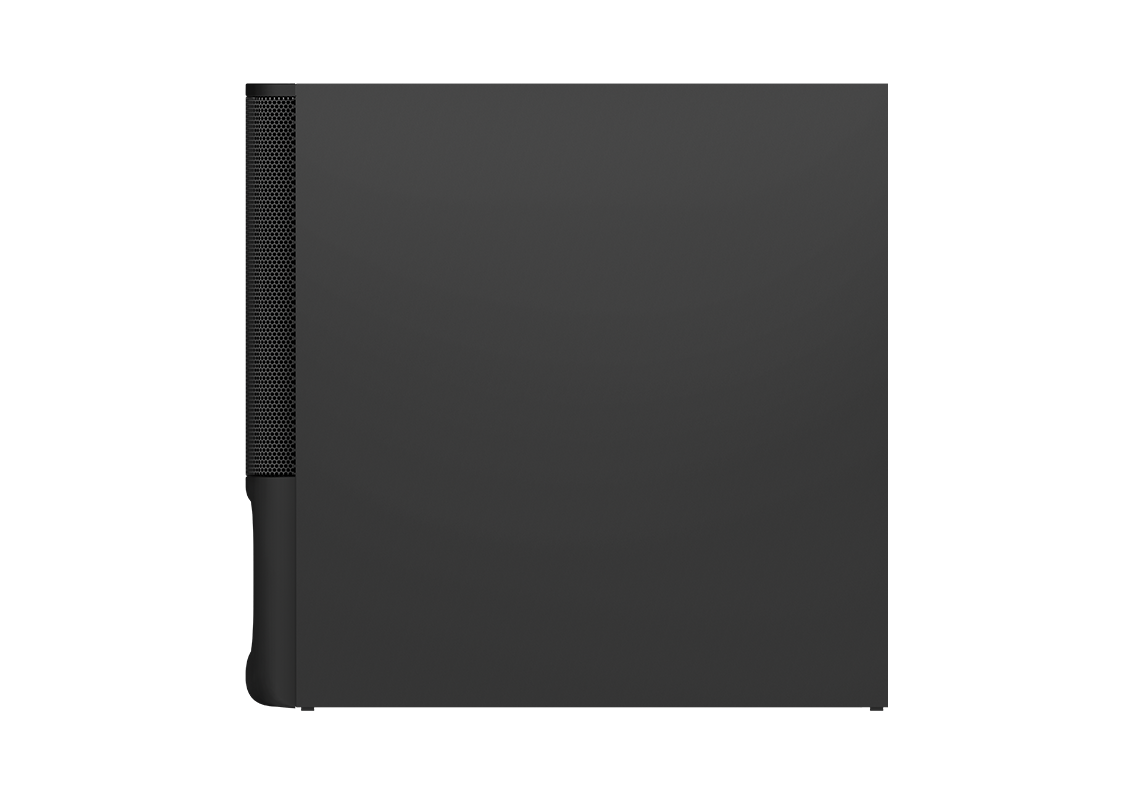 Schwarzes Buch in Seitenansicht auf schwarzem Hintergrund.